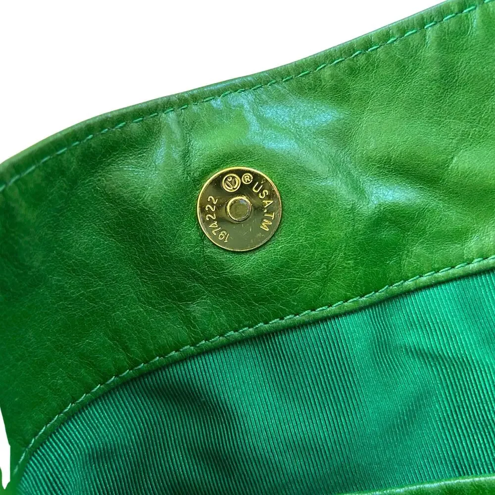Badgley Mischka Gaia Hobo | Vintage Bright Green Leather Slouchy Chain-Link Bag
